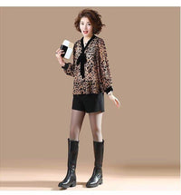 Loose Fashion Slimming Plus Size Chiffon Long Sleeve Shirt