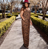 Women's Summer New Fashion Leopard Print Suspender Jumpsuit