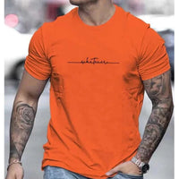 Plus Size Men's Funny Printed Casual Round Neck T-shirt