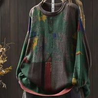 Painted Printing And Dyeing Cotton Sweater