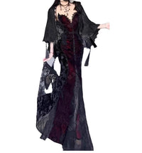 French-style Dark Slimming Lace Patchwork Dress Womens Two-piece Set Sexy Chic Tassel Shawl Long Skirt