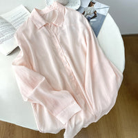 Tencel Linen Long-sleeve Shirt Womens Summer New Style