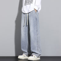 Mens Relaxed Wide Leg Minimalist And Comfortable Jeans