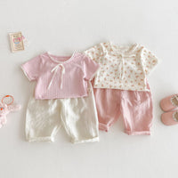 Girls' Bow Anti Mosquito Pants Solid Color Casual Pants
