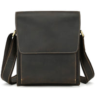 Men's Leather Top Layer Cowhide Flap Shoulder Bag
