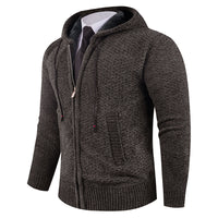 Men's Small Pineapple-pin Hooded Fleece Lined Fashion Knitwear Sweater