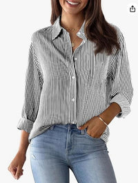 European And American Trendy Shirt Striped Pattern Printed 3D Shirt