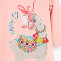 Cartoon Print Striped Long-sleeved Girl Suit