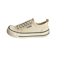 Women's Mango Canvas Shoes Lace-up Platform Flat Heel