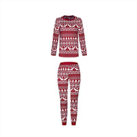 Christmas Print Contrast Color Parent-child Home Service Suit