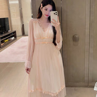 Cute Princess-Style Nightgown For Women Fairy-Like Pajamas With Built-In Bra Pads Cozy Loungewear