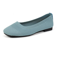 Large Size Flying Woven Women's Shoes Shallow Mouth Mesh Breathable