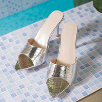 Women's Pointed Toe Open Toe Slip-On Stiletto Heel Sandals, Summer Outdoor Wear, Elegant All-Match Plus Size Sandals