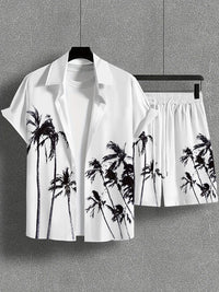 Trendy Wild Printed Men's Simplicity Short Sleeve Shirt Outfit