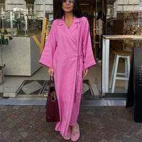 Women's Long-sleeve Lace-up Dress
