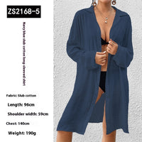 Tencel Slub Cotton Long-sleeved Shirt For Women