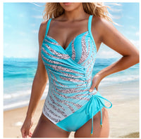 Printed Plus-Size Sleeveless One-Piece Swimsuit For Women