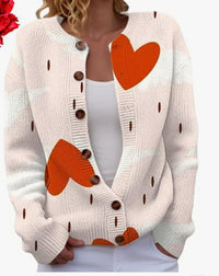 Digital-print Cardigan Knitted Jacket Faux Sweater For Women