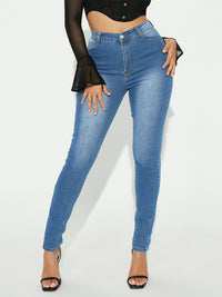 Women's High Waist Slim-fit Pure Elastic Slimming Jeans