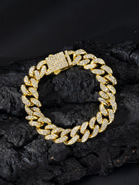 Spring Buckle Cuba Bracelet Alloy Full Diamond