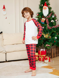 Christmas Solid Color Plaid Printed Christmas Parent-child Homewear Suits