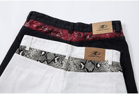Hip Hop Street Python Pattern Patchwork Jeans Vintage Unisex Style