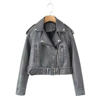 Bestselling Street-style Retro Turn-down Collar Loose Washed Jacket