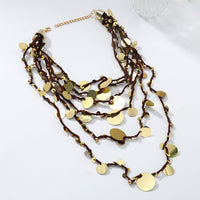 Round Handwoven Summer Beach-Style Necklace
