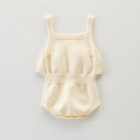 Summer Baby Girl Spaghetti Strap Knitted Romper