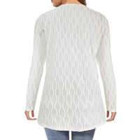 Hollow-out Casual Commuting Knitted Long-sleeve Cardigan