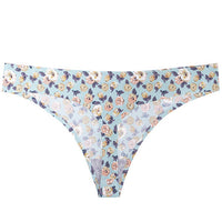 Printed Breathable One Piece Low Waist Thong Women