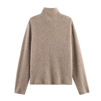 Korean-style Loose Casual High-neck Sweater Cardigan For Women