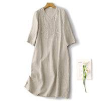 Summer New Loose Plus Size V Neck Dress