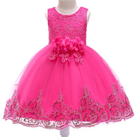 Sequined Trailing Lace Princess Dress Children Shirt