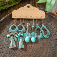 Vintage Earrings Women's Geometric Tassel Earrings Bohemia