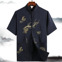 Dad Chinese Style Traditional Top Grandpa Plus Size Folk Costume