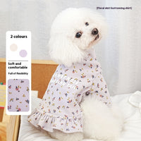 Pet Undershirt Teddy Bichon Thick Small Dog Outer Wear Floral Inner Wear Skirt