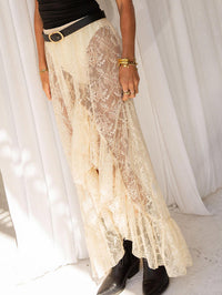 Amazon See-through Lace Asymmetric Skirt