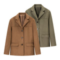 Loose Pockets Male Long Sleeve Suit Coat