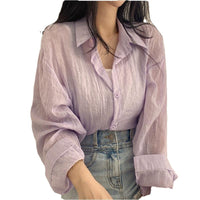 Elegant Summer Thin French Style Top Cardigan Blouse Sun Protection Shirt