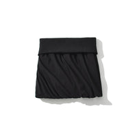 Folding edge splicing thread low waist hip hugging short skirt