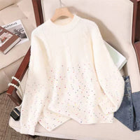 Round Neck Outerwear Knitwear Age-reducing Trendy Top
