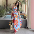 Fashionable Printed Strap Dress For Women