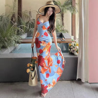 Fashionable Printed Strap Dress For Women