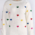 Love Jacquard Crew Neck Pullover Sweater Women