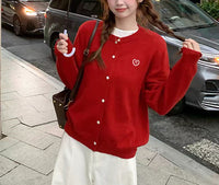 Korean Style Original Round Neck Lazy Knitted Open Sweater