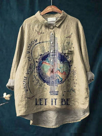 Loose Print Crew Neck Casual Plus Size Women's T-shirt