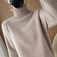 Women's Fashion High Collar Knitted Sweater