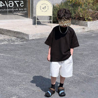 Children's Solid Color Round Neck Half Sleeve T-shirt Summer Clothes