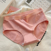 Women's Cotton Breathable Underwear Girly Simplicity Japanese Mid-waist Student Seamless Briefs